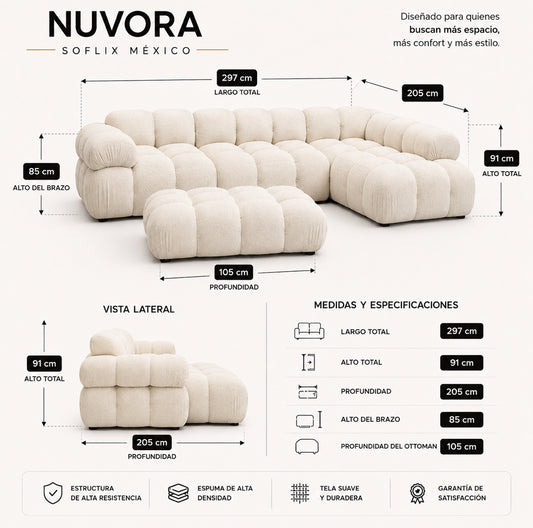 SOFLIXMÉXICO® NUVORA — El sofá que vas a querer estrenar hoy.
