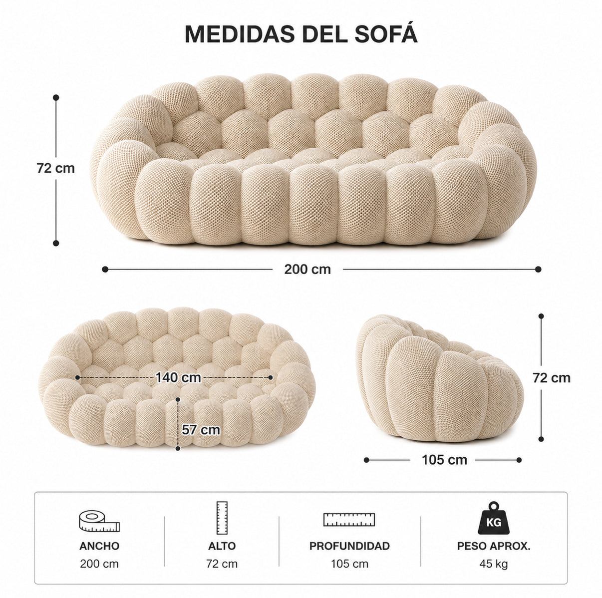 SOFLIXMÉXICO® BUBBLE — Creado para destacar en cualquier hogar